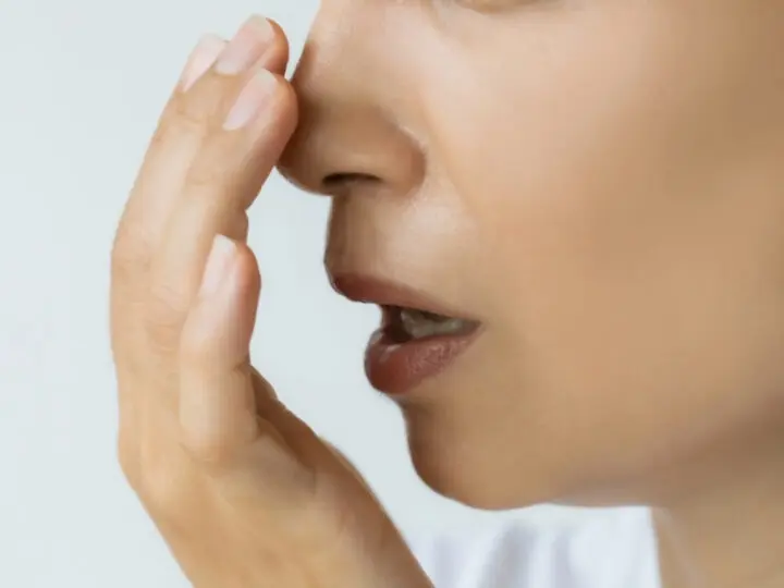 woman with bad breath