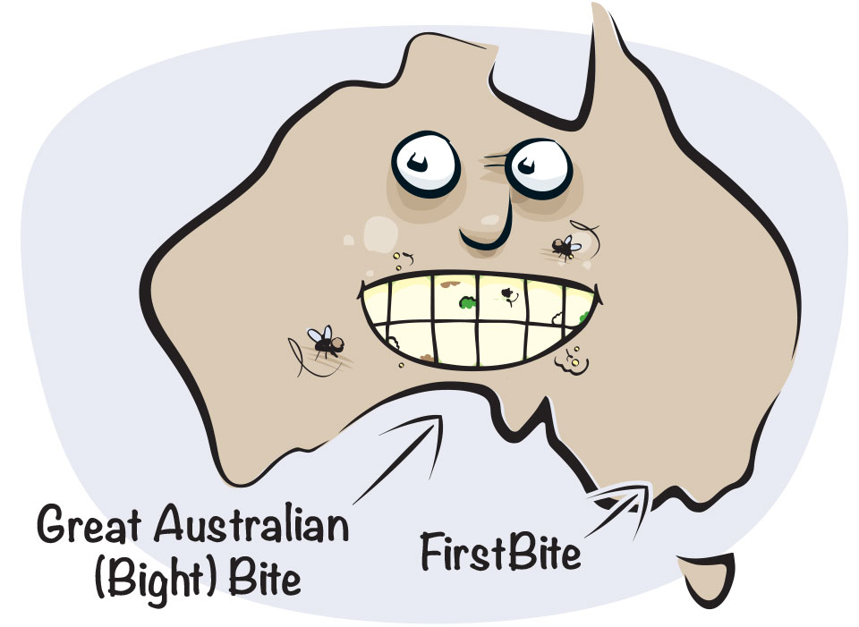 Australia Map with Smile grotty person